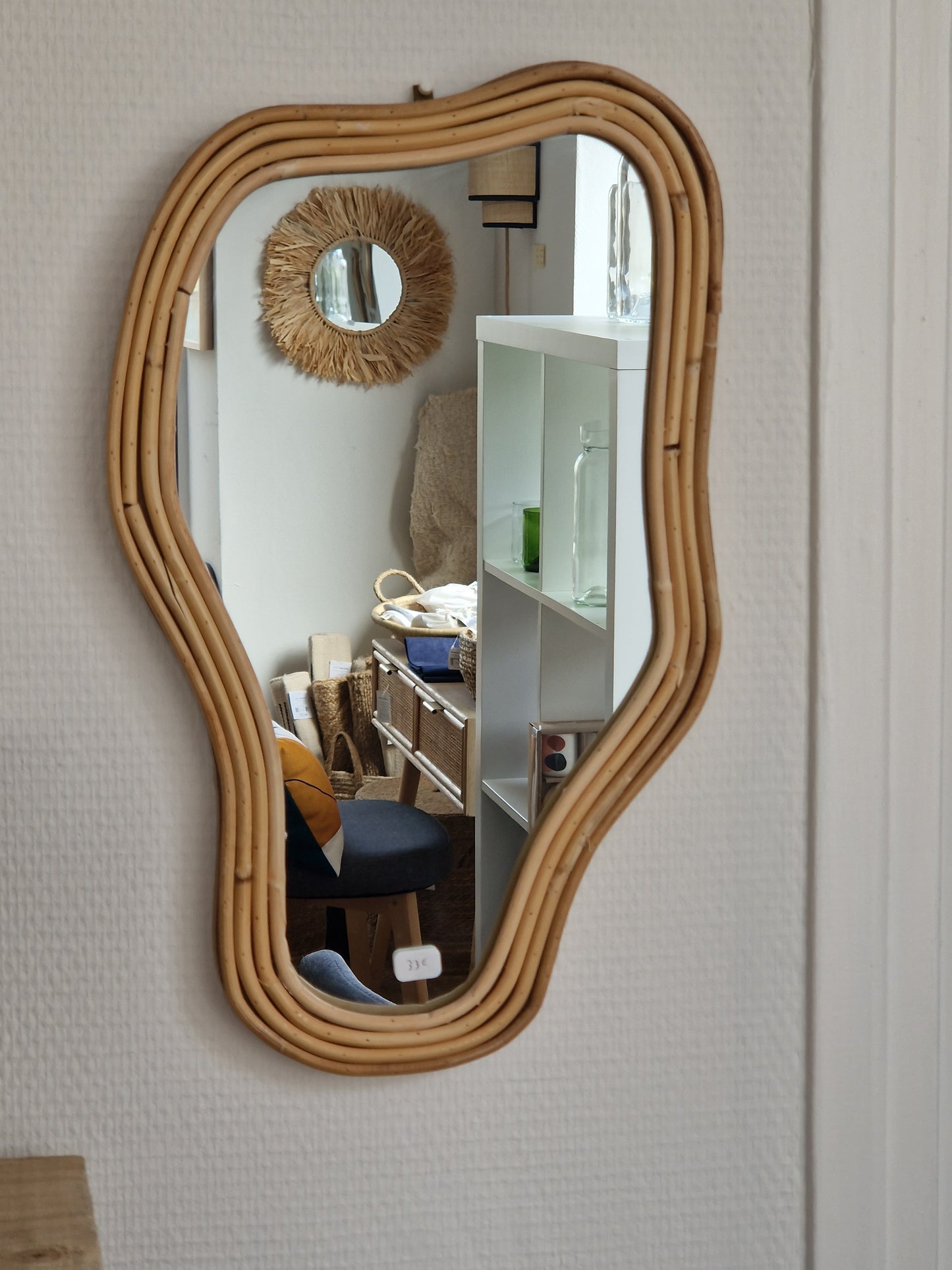 Miroir organique trèfle pm  L24 H40 cm