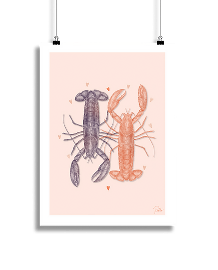 Affiche Duo de homards