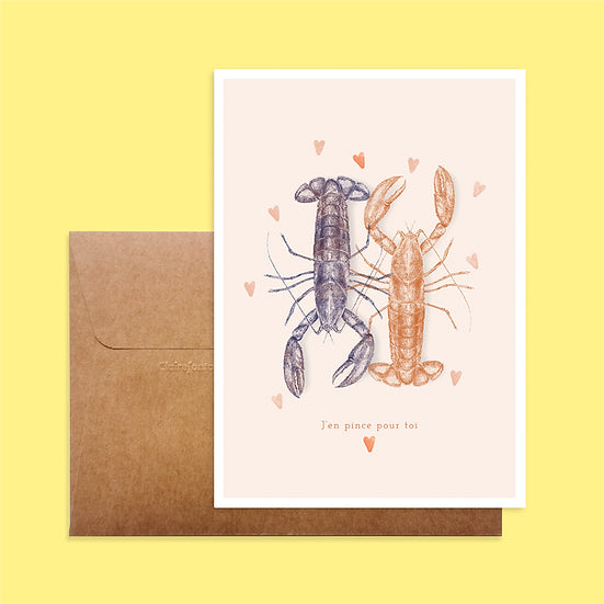 Carte postale Duo de homards